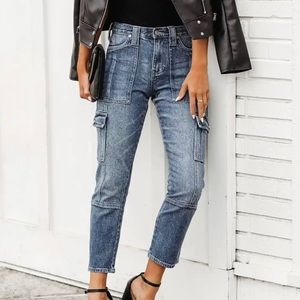PIPPA HIGH RISE SLIM STRAIGHT CARGO DENIM